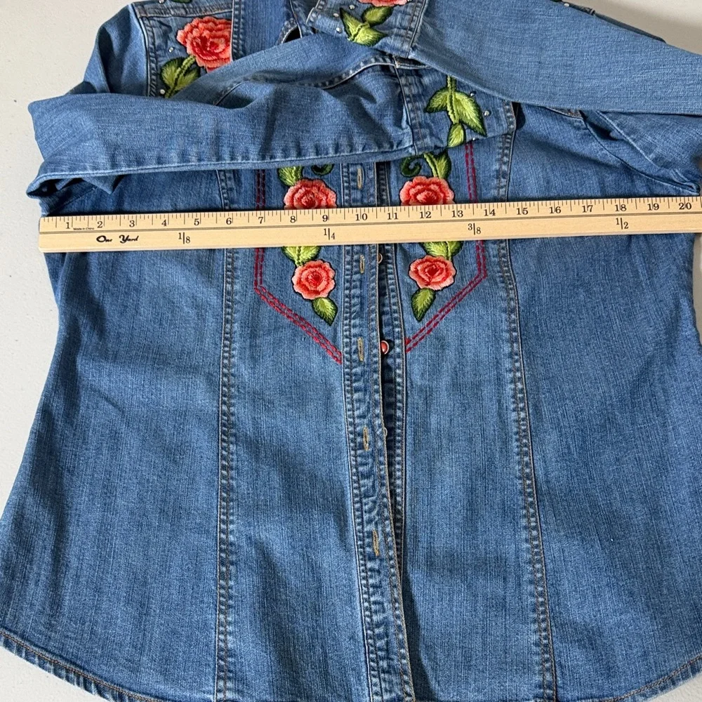Vintage Collection | Tops | Vintage Collection Embroidered Denim Shirt ...
